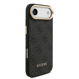 Apple iPhone 17 Air Kılıf Guess Orjinal Lisanslı M-safe Şarj Özellikli 4G Metal Büyük Logolu Kartlıklı Kapak