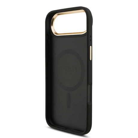 Apple iPhone 17 Air Kılıf Guess Orjinal Lisanslı M-safe Şarj Özellikli 4G Metal Büyük Logolu Kartlıklı Kapak