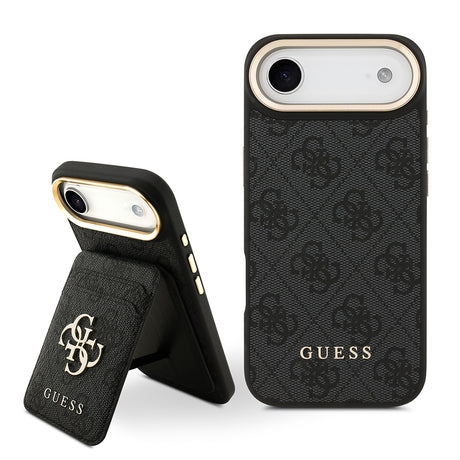 Apple iPhone 17 Air Kılıf Guess Orjinal Lisanslı M-safe Şarj Özellikli 4G Metal Büyük Logolu Kartlıklı Kapak