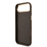 Apple iPhone 17 Air Kılıf Guess Orjinal Lisanslı M-safe Şarj Özellikli Gold Metal Kamera Çerçeveli Taşlı 4G Logolu Kapak