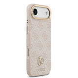 Apple iPhone 17 Air Kılıf Guess Orjinal Lisanslı M-safe Şarj Özellikli Gold Metal Kamera Çerçeveli Taşlı 4G Logolu Kapak