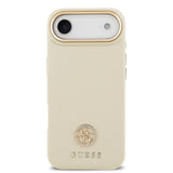 Apple iPhone 17 Air Kılıf Guess Orjinal Lisanslı M-safe Şarj Özellikli Grained Yazı ve Taşlı 4G Logolu Kapak