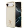 Apple iPhone 17 Air Kılıf Guess Orjinal Lisanslı M-safe Şarj Özellikli Grained Yazı ve Taşlı 4G Logolu Kapak
