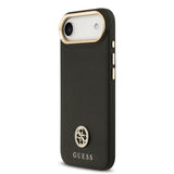 Apple iPhone 17 Air Kılıf Guess Orjinal Lisanslı M-safe Şarj Özellikli Grained Yazı ve Taşlı 4G Logolu Kapak