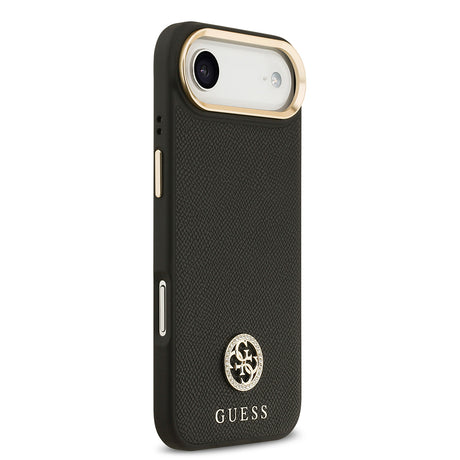 Apple iPhone 17 Air Kılıf Guess Orjinal Lisanslı M-safe Şarj Özellikli Grained Yazı ve Taşlı 4G Logolu Kapak