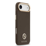 Apple iPhone 17 Air Kılıf Guess Orjinal Lisanslı M-safe Şarj Özellikli Grained Yazı ve Taşlı 4G Logolu Kapak