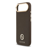Apple iPhone 17 Air Kılıf Guess Orjinal Lisanslı M-safe Şarj Özellikli Grained Yazı ve Taşlı 4G Logolu Kapak