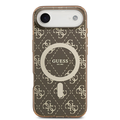 Apple iPhone 17 Air Kılıf Guess Orjinal Lisanslı M-safe Şarj Özellikli IML Baskılı Klasik Logolu 4G Desenli Kapak