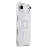 Apple iPhone 17 Air Kılıf Guess Orjinal Lisanslı M-safe Şarj Özellikli IML Baskılı Üçgen Logolu Metal Kamera Çerçeveli Kapak