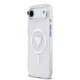 Apple iPhone 17 Air Kılıf Guess Orjinal Lisanslı M-safe Şarj Özellikli IML Baskılı Üçgen Logolu Metal Kamera Çerçeveli Kapak