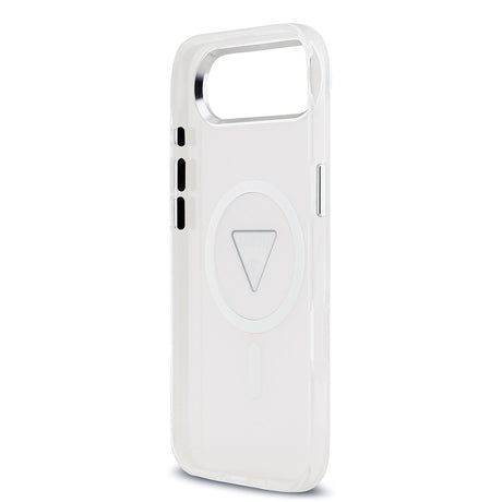 Apple iPhone 17 Air Kılıf Guess Orjinal Lisanslı M-safe Şarj Özellikli IML Baskılı Üçgen Logolu Metal Kamera Çerçeveli Kapak