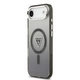 Apple iPhone 17 Air Kılıf Guess Orjinal Lisanslı M-safe Şarj Özellikli IML Baskılı Üçgen Logolu Metal Kamera Çerçeveli Kapak