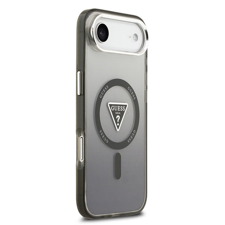 Apple iPhone 17 Air Kılıf Guess Orjinal Lisanslı M-safe Şarj Özellikli IML Baskılı Üçgen Logolu Metal Kamera Çerçeveli Kapak