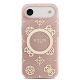 Apple iPhone 17 Air Kılıf Guess Orjinal Lisanslı M-safe Şarj Özellikli IML Peony ve 4G Desenli Klasik Logolu Kapak