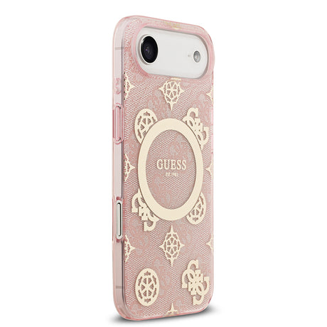 Apple iPhone 17 Air Kılıf Guess Orjinal Lisanslı M-safe Şarj Özellikli IML Peony ve 4G Desenli Klasik Logolu Kapak