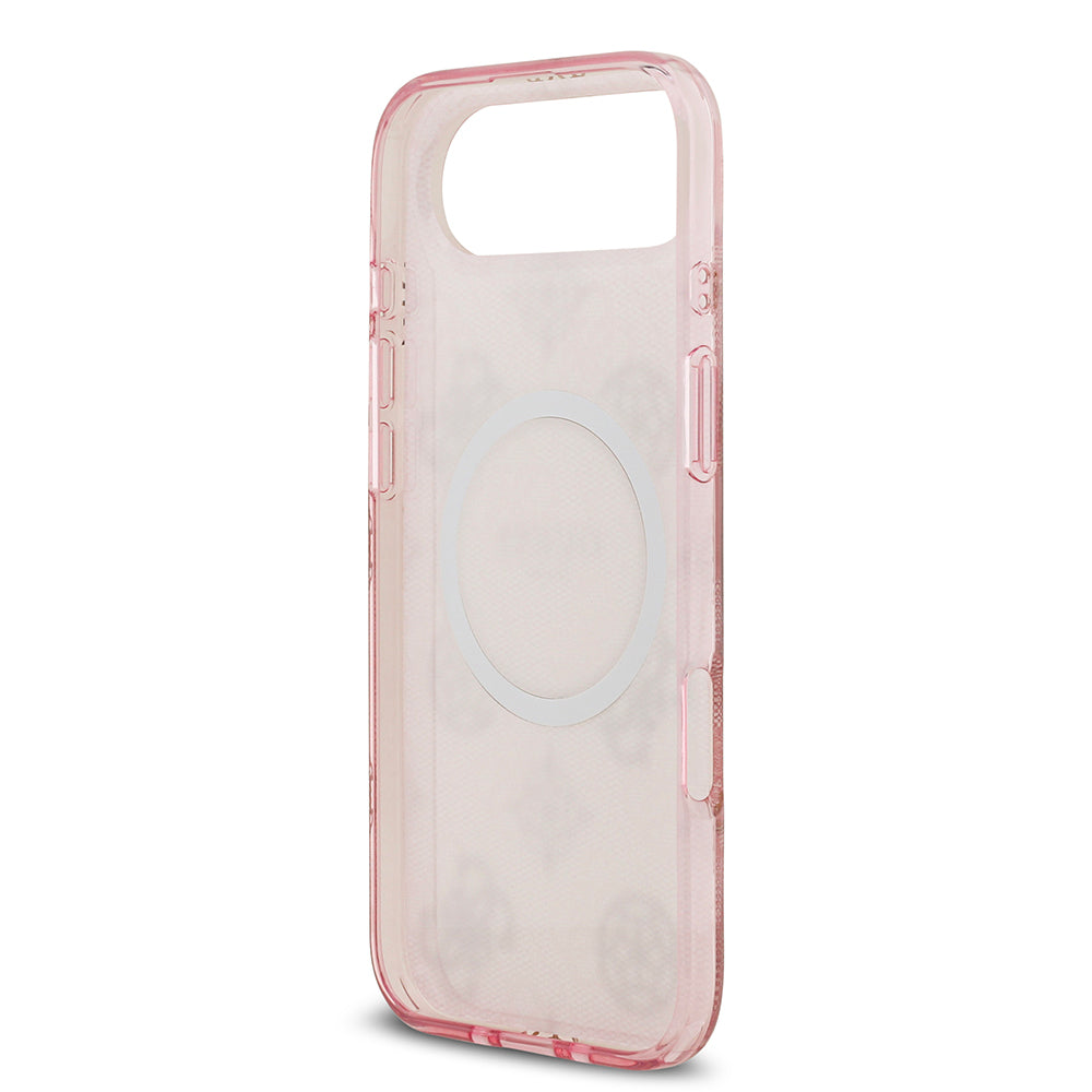 Apple iPhone 17 Air Kılıf Guess Orjinal Lisanslı M-safe Şarj Özellikli IML Peony ve 4G Desenli Klasik Logolu Kapak
