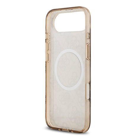 Apple iPhone 17 Air Kılıf Guess Orjinal Lisanslı M-safe Şarj Özellikli IML Peony ve 4G Desenli Klasik Logolu Kapak