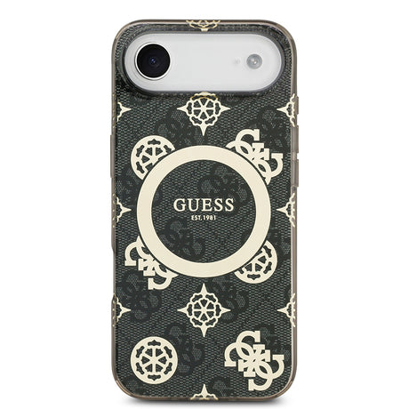 Apple iPhone 17 Air Kılıf Guess Orjinal Lisanslı M-safe Şarj Özellikli IML Peony ve 4G Desenli Klasik Logolu Kapak