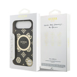 Apple iPhone 17 Air Kılıf Guess Orjinal Lisanslı M-safe Şarj Özellikli IML Peony ve 4G Desenli Klasik Logolu Kapak