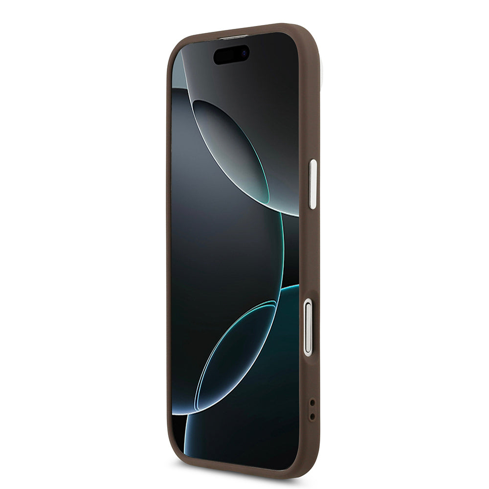 Apple iPhone 17 Air Kılıf Guess Orjinal Lisanslı M-safe Şarj Özellikli Klasik Yazı Logolu PU Deri Kapak