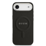 Apple iPhone 17 Air Kılıf Guess Orjinal Lisanslı M-safe Şarj Özellikli Klasik Yazı Logolu PU Deri Kapak
