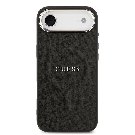 Apple iPhone 17 Air Kılıf Guess Orjinal Lisanslı M-safe Şarj Özellikli Klasik Yazı Logolu PU Deri Kapak