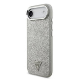 Apple iPhone 17 Air Kılıf Guess Orjinal Lisanslı M-safe Şarj Özellikli Metal Kamera Çerçeveli Üçgen Logolu Glitter Kapak