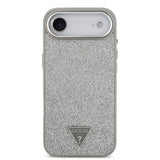 Apple iPhone 17 Air Kılıf Guess Orjinal Lisanslı M-safe Şarj Özellikli Metal Kamera Çerçeveli Üçgen Logolu Glitter Kapak