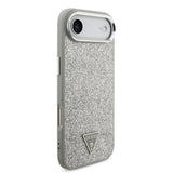Apple iPhone 17 Air Kılıf Guess Orjinal Lisanslı M-safe Şarj Özellikli Metal Kamera Çerçeveli Üçgen Logolu Glitter Kapak