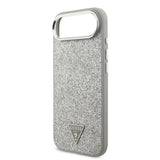 Apple iPhone 17 Air Kılıf Guess Orjinal Lisanslı M-safe Şarj Özellikli Metal Kamera Çerçeveli Üçgen Logolu Glitter Kapak