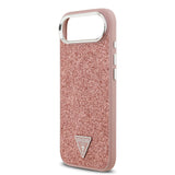 Apple iPhone 17 Air Kılıf Guess Orjinal Lisanslı M-safe Şarj Özellikli Metal Kamera Çerçeveli Üçgen Logolu Glitter Kapak