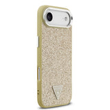 Apple iPhone 17 Air Kılıf Guess Orjinal Lisanslı M-safe Şarj Özellikli Metal Kamera Çerçeveli Üçgen Logolu Glitter Kapak