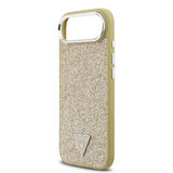 Apple iPhone 17 Air Kılıf Guess Orjinal Lisanslı M-safe Şarj Özellikli Metal Kamera Çerçeveli Üçgen Logolu Glitter Kapak