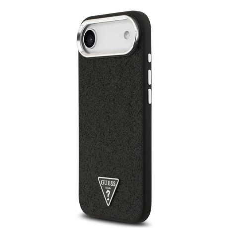 Apple iPhone 17 Air Kılıf Guess Orjinal Lisanslı M-safe Şarj Özellikli Metal Kamera Çerçeveli Üçgen Logolu Glitter Kapak