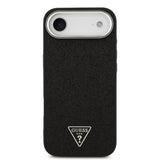 Apple iPhone 17 Air Kılıf Guess Orjinal Lisanslı M-safe Şarj Özellikli Metal Kamera Çerçeveli Üçgen Logolu Glitter Kapak
