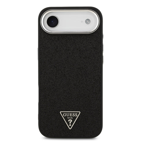 Apple iPhone 17 Air Kılıf Guess Orjinal Lisanslı M-safe Şarj Özellikli Metal Kamera Çerçeveli Üçgen Logolu Glitter Kapak