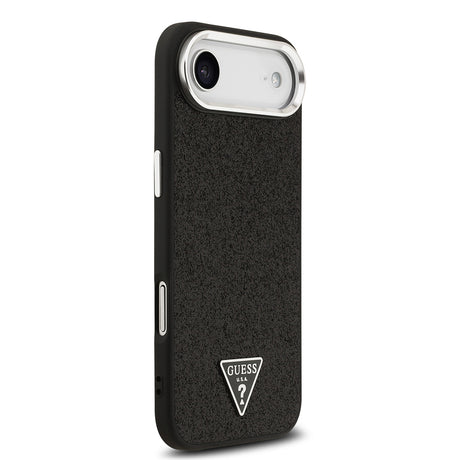 Apple iPhone 17 Air Kılıf Guess Orjinal Lisanslı M-safe Şarj Özellikli Metal Kamera Çerçeveli Üçgen Logolu Glitter Kapak