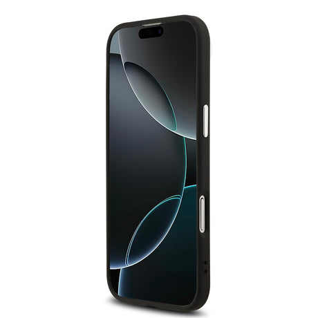 Apple iPhone 17 Air Kılıf Guess Orjinal Lisanslı M-safe Şarj Özellikli Metal Kamera Çerçeveli Üçgen Logolu Glitter Kapak