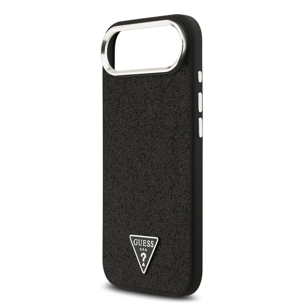 Apple iPhone 17 Air Kılıf Guess Orjinal Lisanslı M-safe Şarj Özellikli Metal Kamera Çerçeveli Üçgen Logolu Glitter Kapak