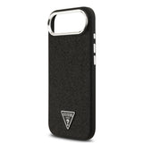 Apple iPhone 17 Air Kılıf Guess Orjinal Lisanslı M-safe Şarj Özellikli Metal Kamera Çerçeveli Üçgen Logolu Glitter Kapak
