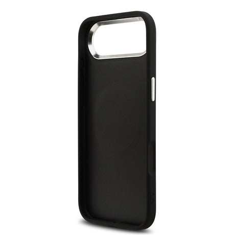 Apple iPhone 17 Air Kılıf Guess Orjinal Lisanslı M-safe Şarj Özellikli Metal Kamera Çerçeveli Üçgen Logolu Glitter Kapak