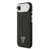 Apple iPhone 17 Air Kılıf Guess Orjinal Lisanslı M-safe Şarj Özellikli PU Deri Metal Kamera Çerçeveli Üçgen Logolu Kapak