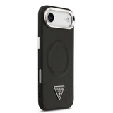 Apple iPhone 17 Air Kılıf Guess Orjinal Lisanslı M-safe Şarj Özellikli PU Deri Metal Kamera Çerçeveli Üçgen Logolu Kapak