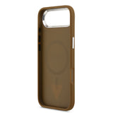 Apple iPhone 17 Air Kılıf Guess Orjinal Lisanslı M-safe Şarj Özellikli PU Deri Metal Kamera Çerçeveli Üçgen Logolu Kapak