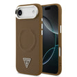 Apple iPhone 17 Air Kılıf Guess Orjinal Lisanslı M-safe Şarj Özellikli PU Deri Metal Kamera Çerçeveli Üçgen Logolu Kapak
