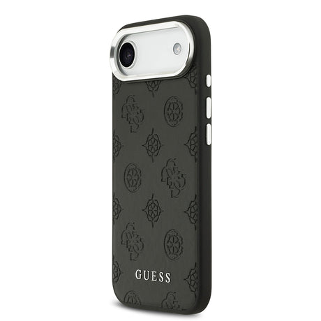Apple iPhone 17 Air Kılıf Guess Orjinal Lisanslı M-safe Şarj Özellikli Sıcak Baskılı Klasik Yazı Logolu PU Deri Peony Kapak