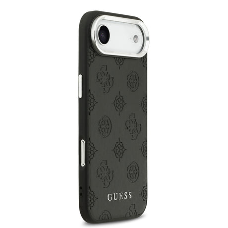 Apple iPhone 17 Air Kılıf Guess Orjinal Lisanslı M-safe Şarj Özellikli Sıcak Baskılı Klasik Yazı Logolu PU Deri Peony Kapak