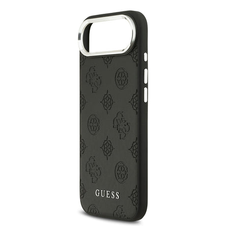 Apple iPhone 17 Air Kılıf Guess Orjinal Lisanslı M-safe Şarj Özellikli Sıcak Baskılı Klasik Yazı Logolu PU Deri Peony Kapak