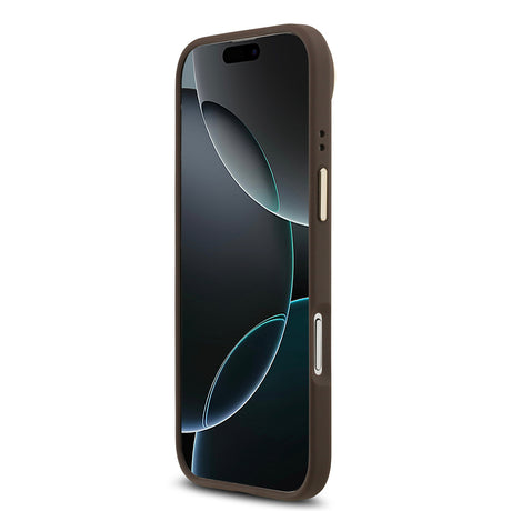 Apple iPhone 17 Air Kılıf Guess Orjinal Lisanslı M-safe Şarj Özellikli Sıcak Baskılı Yazı Logolu PU Deri Peony Kapak