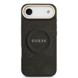 Apple iPhone 17 Air Kılıf Guess Orjinal Lisanslı M-safe Şarj Özellikli Sıcak Baskılı Yazı Logolu PU Deri Peony Kapak